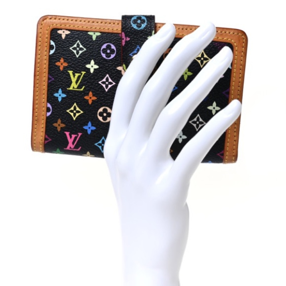 ✨LOUIS VUITTON Black Multicolor Viennois Portefeuille French Purse Wallet M92988 - Picture 16 of 16